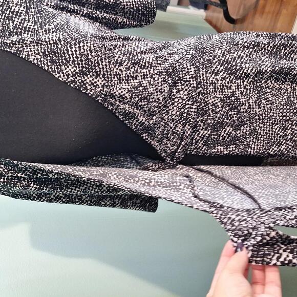 Lauren Ralph Lauren Black And White Wrap Dress Size 10 - Picture 7 of 9